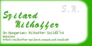 szilard milhoffer business card